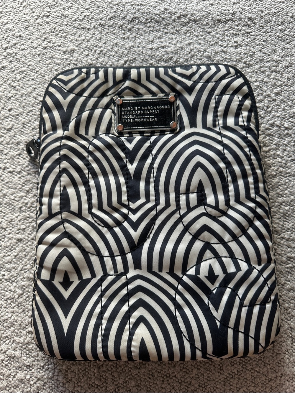 Marc by Marc Jacobs Black & White Quilted Geometric Sleeve
